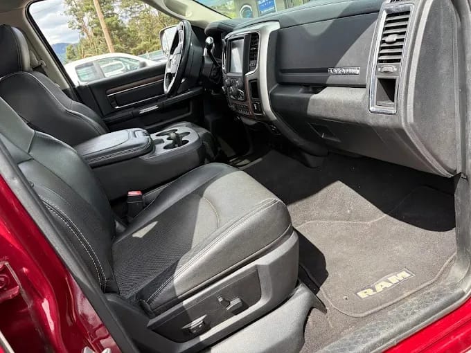 Dodge RAM 1500 black leather interior cleaned and detailed — Blue Rose Auto Detailing Springfield OR