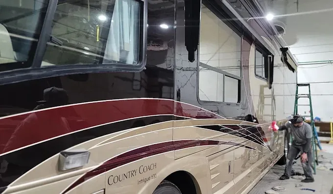 Country Coach Intrigue 530 motorhome RV detail and polish — Blue Rose Auto Detailing Springfield OR